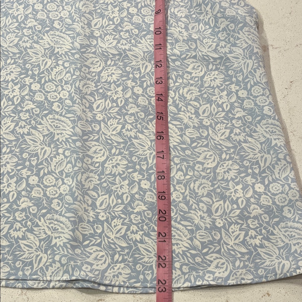 Express Light Blue Floral Cap Sleeve Tee - Picture 6 of 6